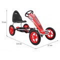 Gokart Full Ahead AIR na pedály pro děti 3+ červená + nastavení sedadla + nafouknutá kola + ruční brzda