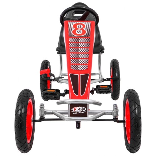 Gokart Full Ahead AIR na pedály pro děti 3+ červená + nastavení sedadla + nafouknutá kola + ruční brzda