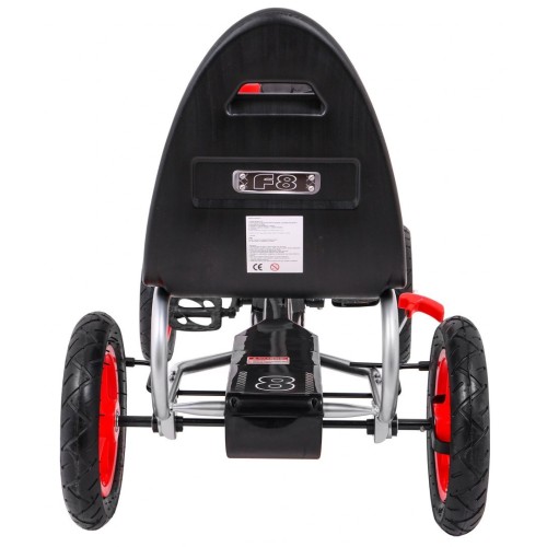 Gokart Full Ahead AIR na pedály pro děti 3+ červená + nastavení sedadla + nafouknutá kola + ruční brzda