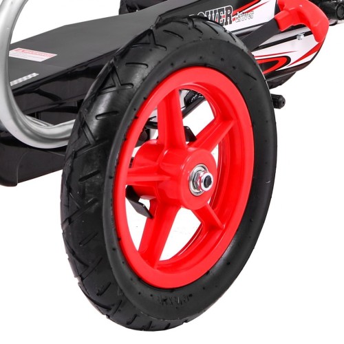 Gokart Full Ahead AIR na pedály pro děti 3+ červená + nastavení sedadla + nafouknutá kola + ruční brzda