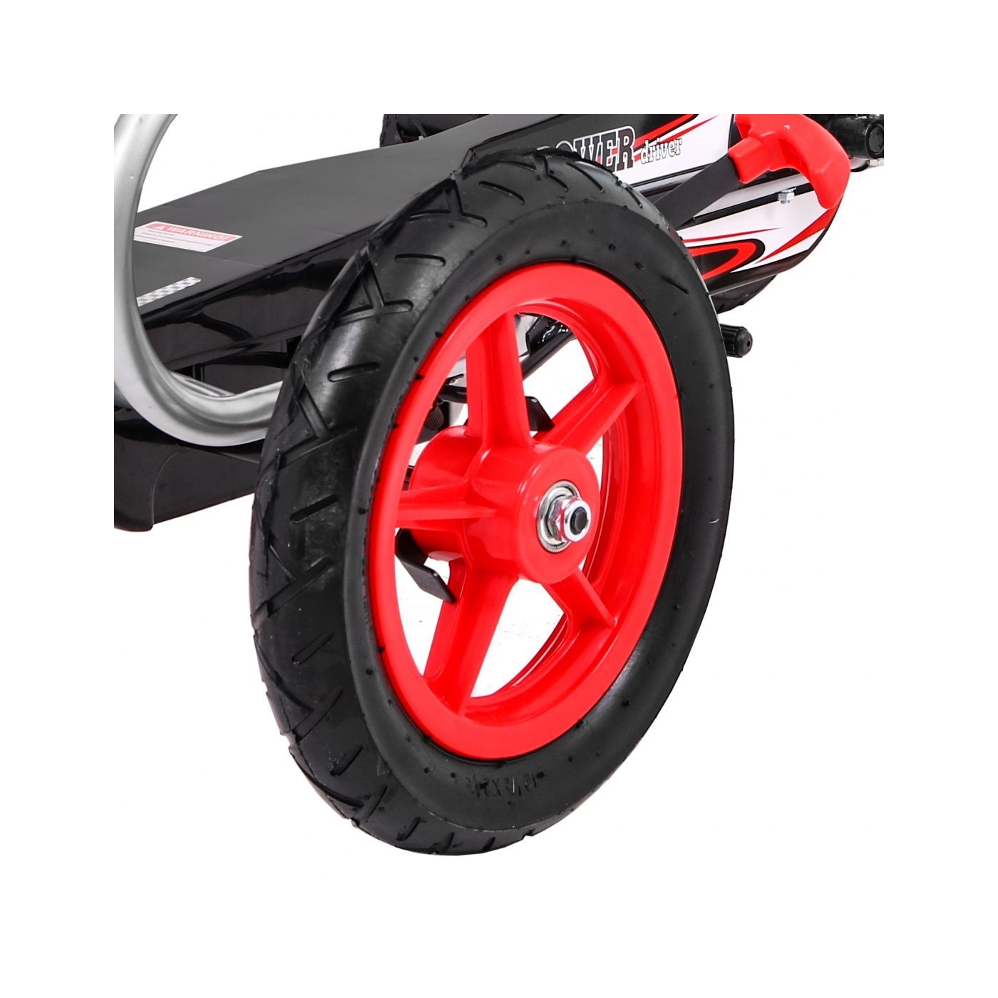 Gokart Full Ahead AIR na pedály pro děti 3+ červená + nastavení sedadla + nafouknutá kola + ruční brzda