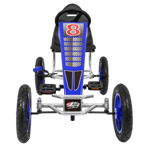 Gokart Full Ahead AIR na pedály pro děti 3+ modrá + nastavení sedadla + nafouknutá kola + ruční brzda