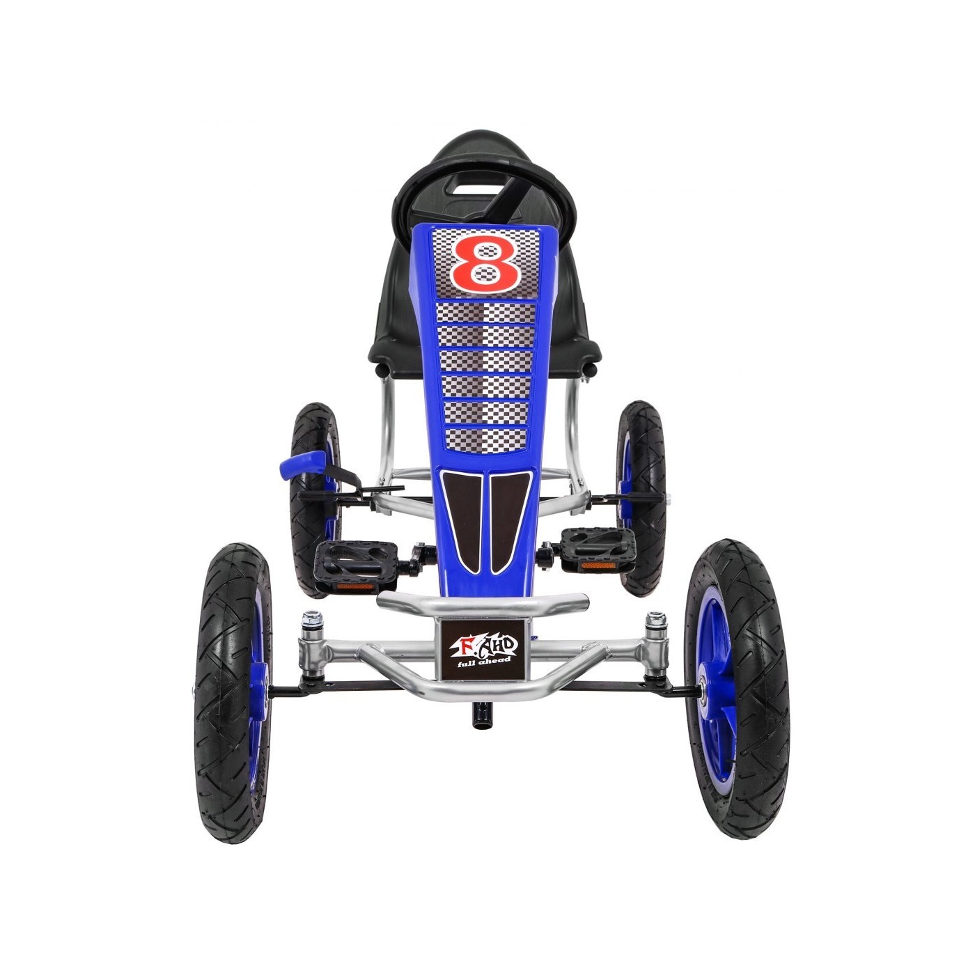 Gokart Full Ahead AIR na pedály pro děti 3+ modrá + nastavení sedadla + nafouknutá kola + ruční brzda