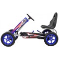 Gokart Full Ahead AIR na pedály pro děti 3+ modrá + nastavení sedadla + nafouknutá kola + ruční brzda