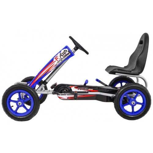 Gokart Full Ahead AIR na pedály pro děti 3+ modrá + nastavení sedadla + nafouknutá kola + ruční brzda
