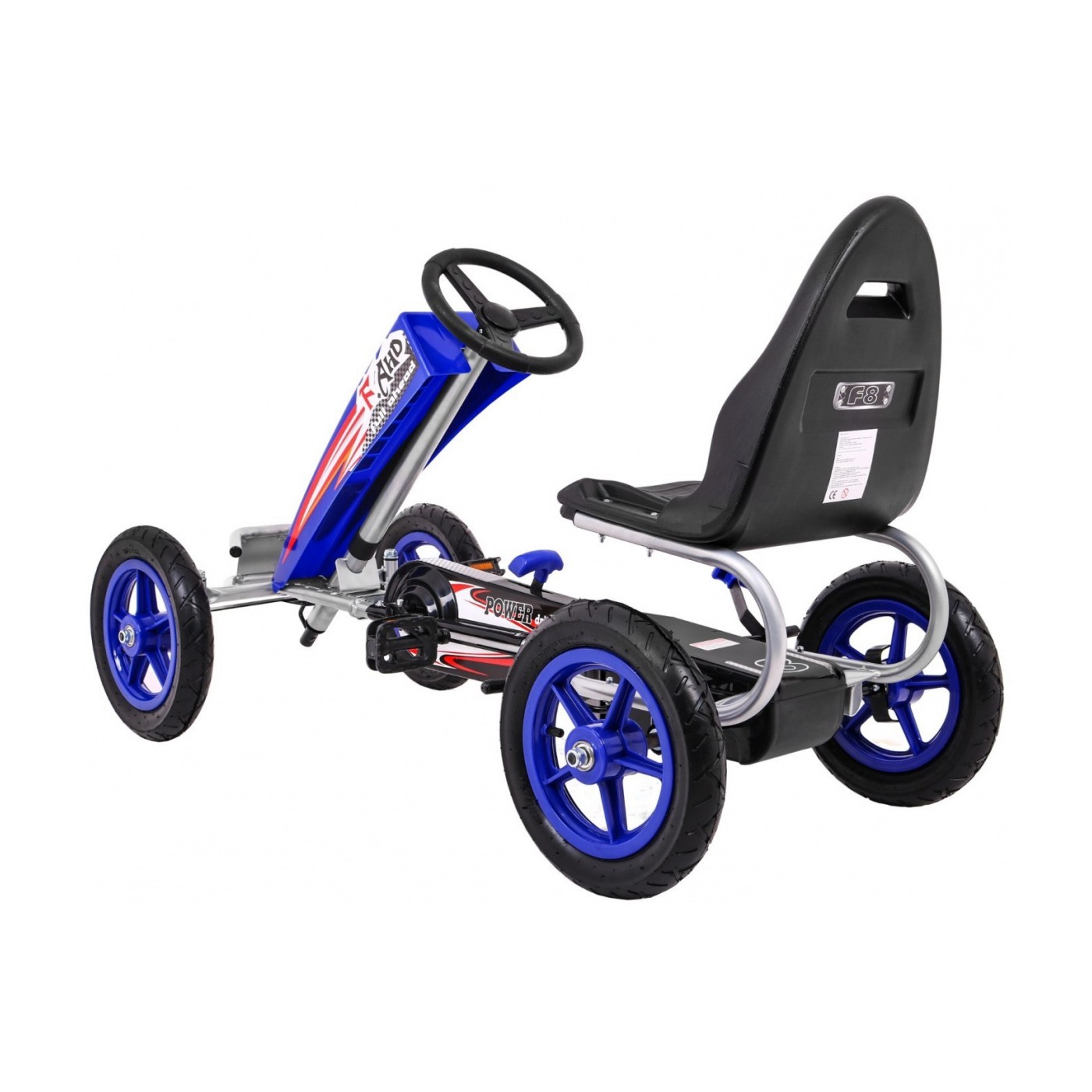 Gokart Full Ahead AIR na pedály pro děti 3+ modrá + nastavení sedadla + nafouknutá kola + ruční brzda