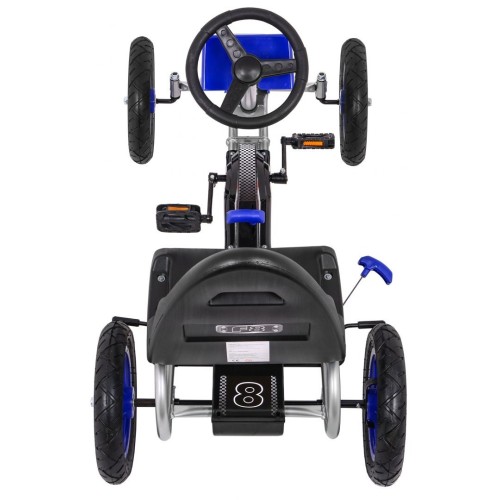 Gokart Full Ahead AIR na pedály pro děti 3+ modrá + nastavení sedadla + nafouknutá kola + ruční brzda