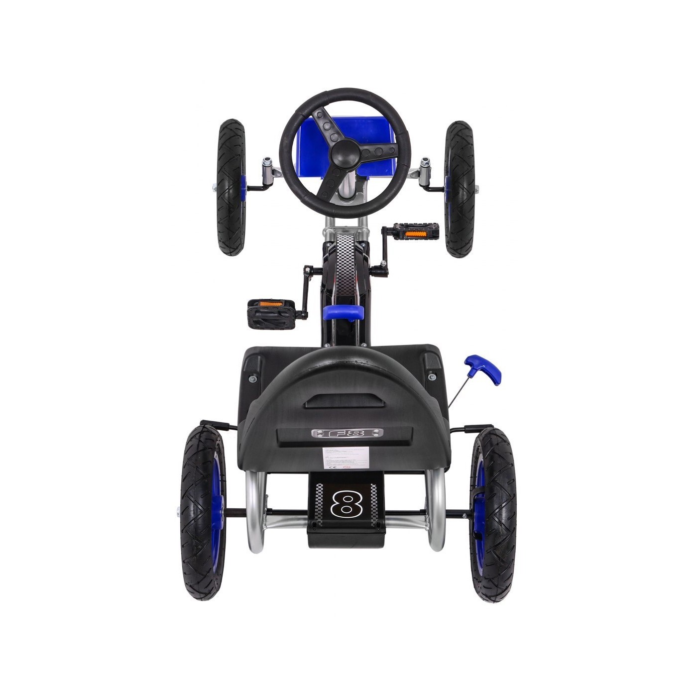 Gokart Full Ahead AIR na pedály pro děti 3+ modrá + nastavení sedadla + nafouknutá kola + ruční brzda