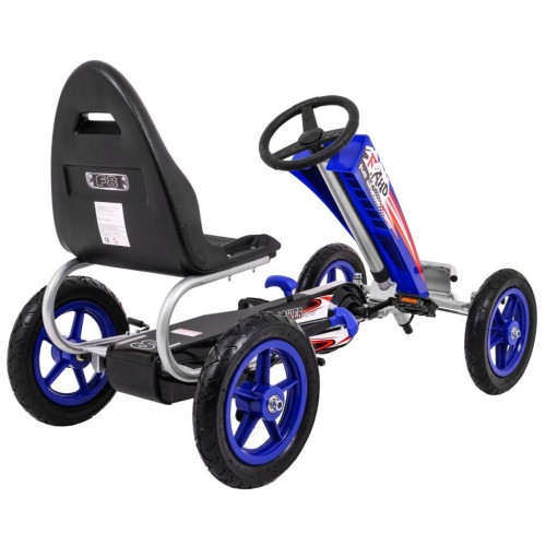 Gokart Full Ahead AIR na pedály pro děti 3+ modrá + nastavení sedadla + nafouknutá kola + ruční brzda