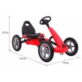 Gokart STAR na pedály pro děti 3+ červená + nastavení sedadla + nafouknutá kola