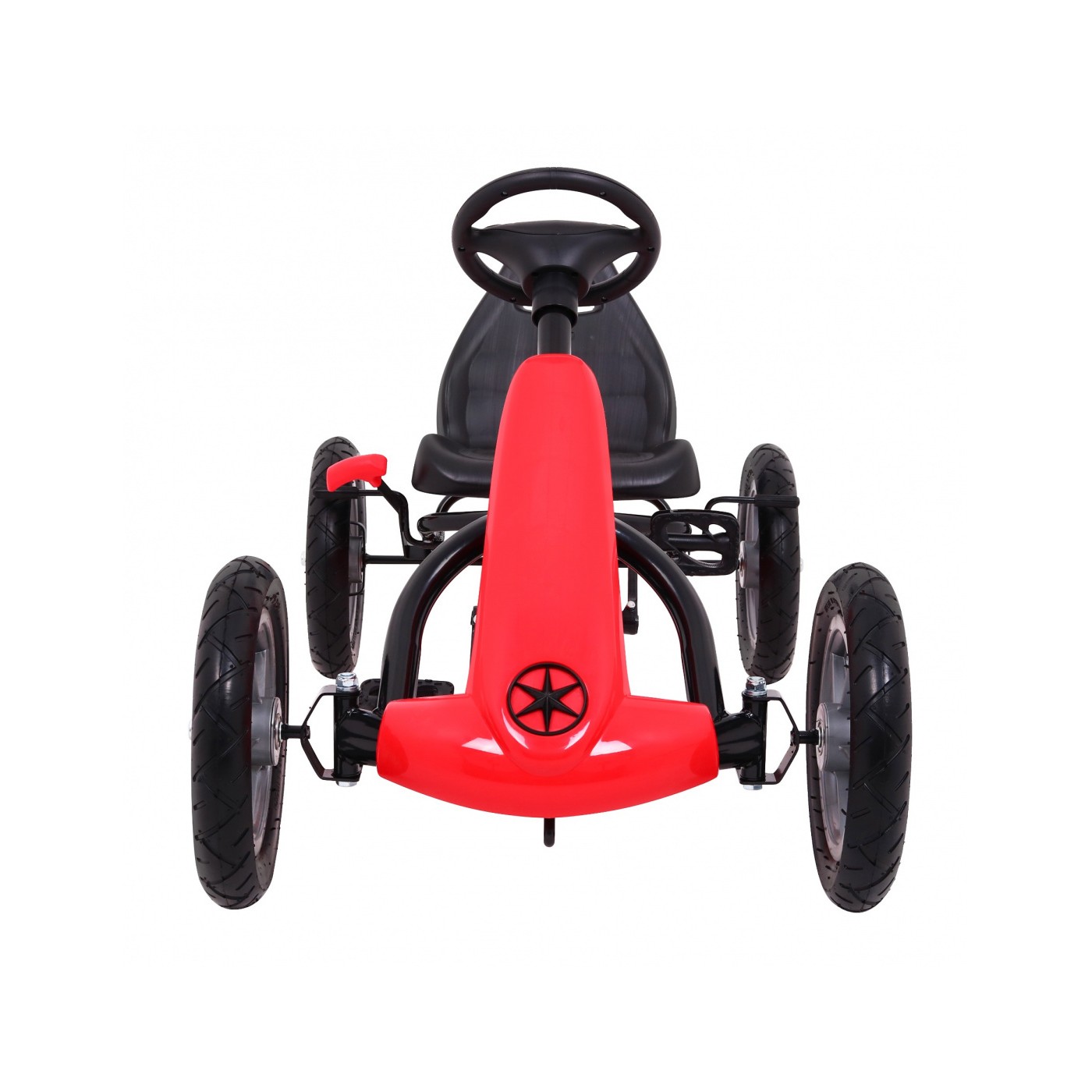 Gokart STAR na pedály pro děti 3+ červená + nastavení sedadla + nafouknutá kola