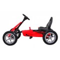 Gokart STAR na pedály pro děti 3+ červená + nastavení sedadla + nafouknutá kola