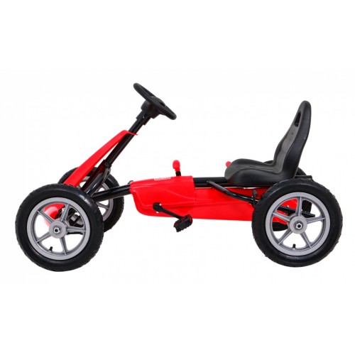 Gokart STAR na pedály pro děti 3+ červená + nastavení sedadla + nafouknutá kola