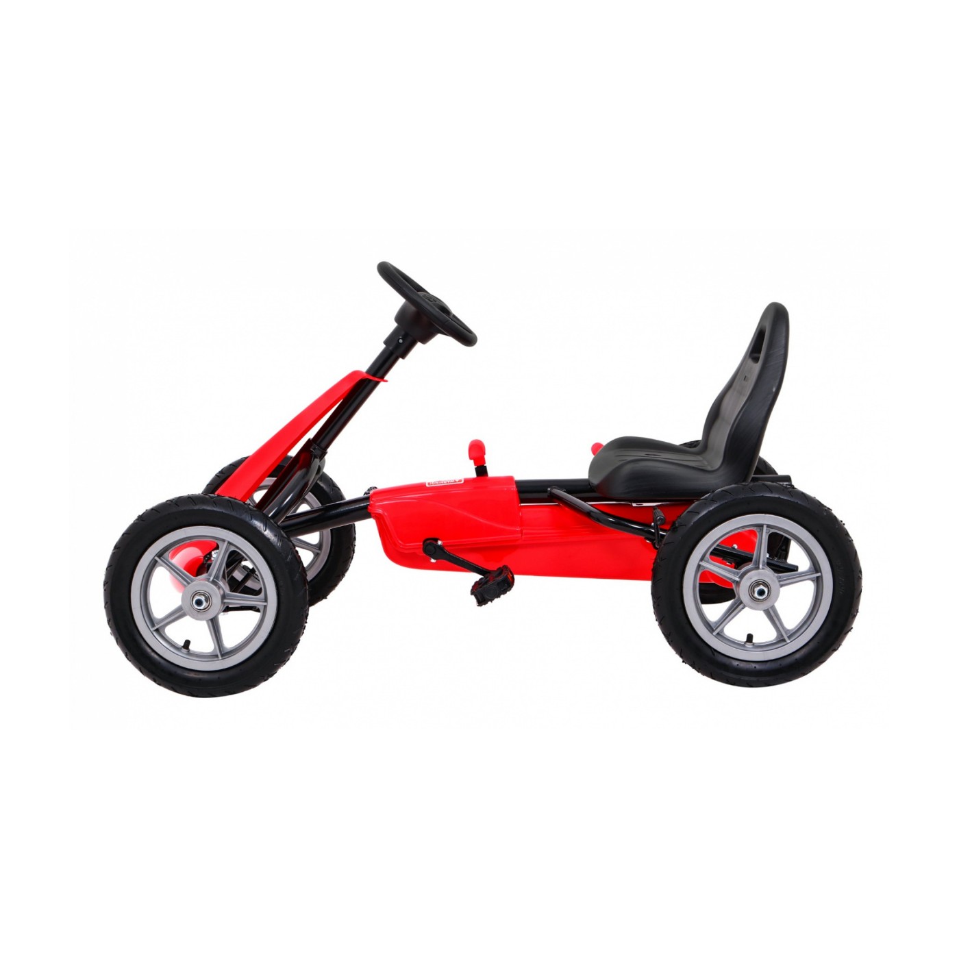 Gokart STAR na pedály pro děti 3+ červená + nastavení sedadla + nafouknutá kola