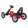 Gokart STAR na pedály pro děti 3+ červená + nastavení sedadla + nafouknutá kola