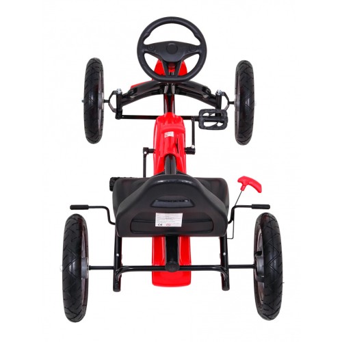 Gokart STAR na pedály pro děti 3+ červená + nastavení sedadla + nafouknutá kola