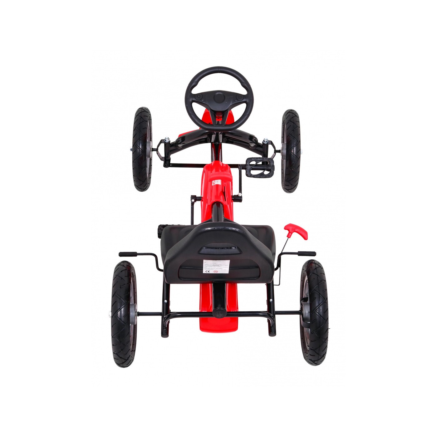 Gokart STAR na pedály pro děti 3+ červená + nastavení sedadla + nafouknutá kola