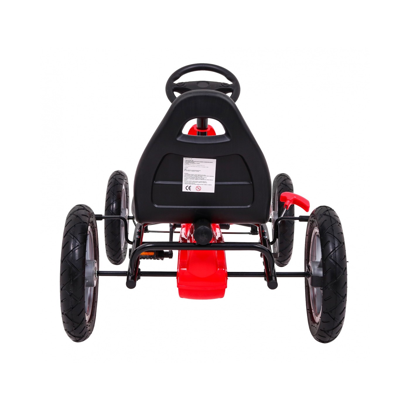 Gokart STAR na pedály pro děti 3+ červená + nastavení sedadla + nafouknutá kola
