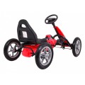 Gokart STAR na pedály pro děti 3+ červená + nastavení sedadla + nafouknutá kola