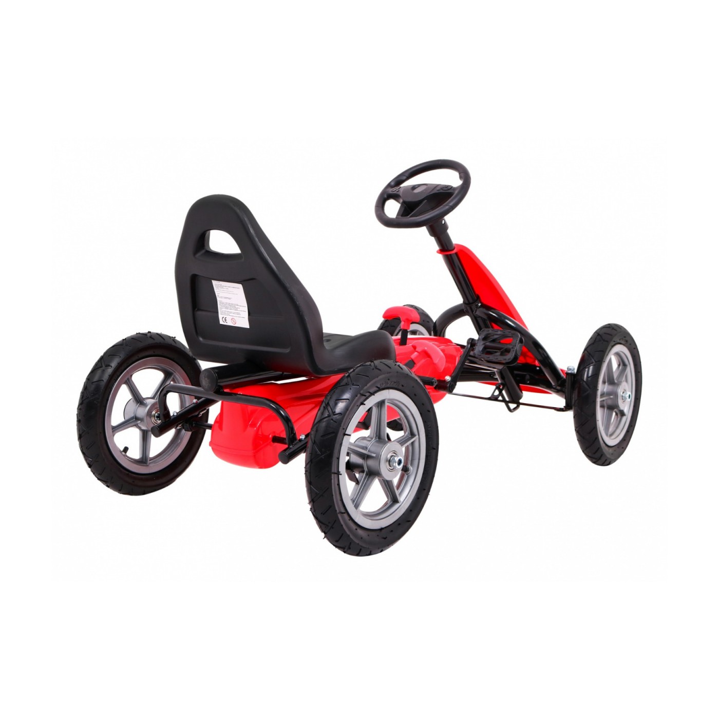 Gokart STAR na pedály pro děti 3+ červená + nastavení sedadla + nafouknutá kola