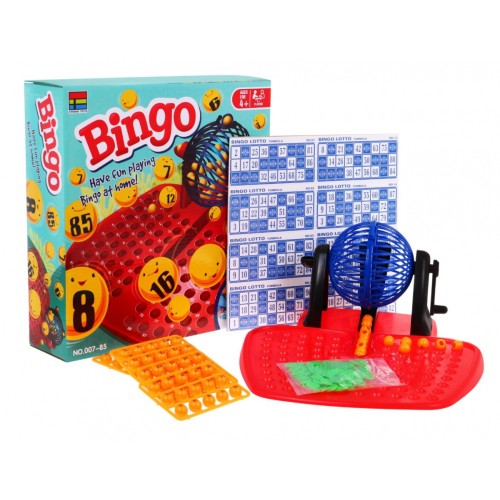 Dětská bingo hra 4+ číselná loterie + naviják kreslící stroj + číselné míčky + karty Zeton