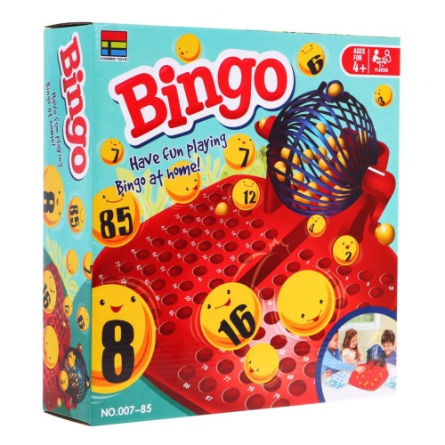 Dětská bingo hra 4+ číselná loterie + naviják kreslící stroj + číselné míčky + karty Zeton