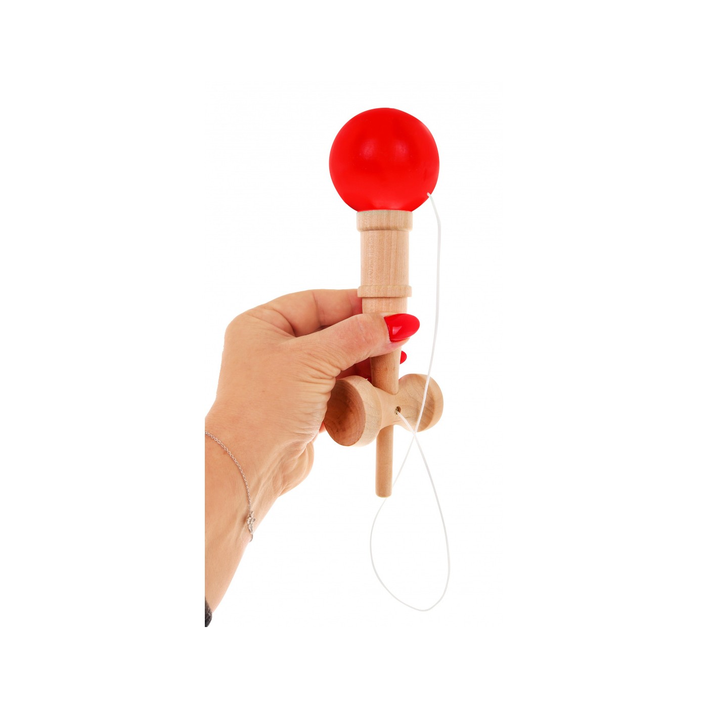 Umělecká kendama hra pro děti 3+ a dospělé dřevěná hračka + červený míč