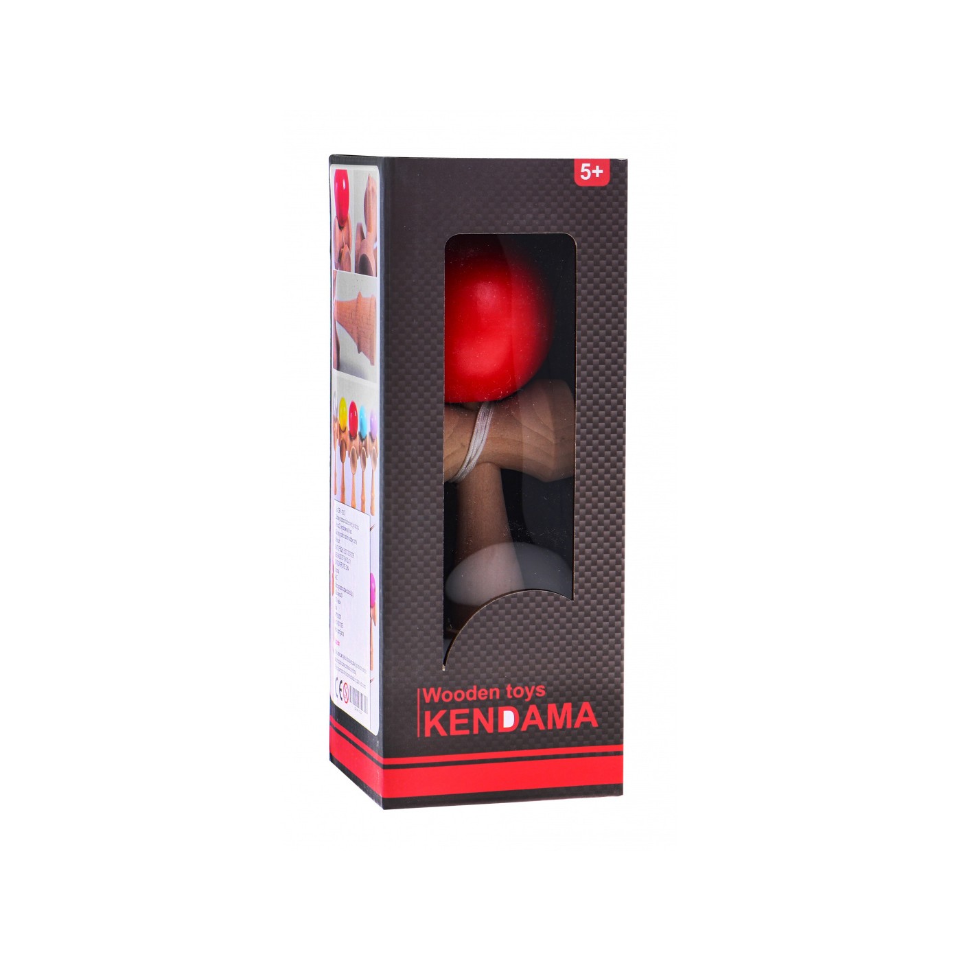 Umělecká kendama hra pro děti 3+ a dospělé dřevěná hračka + červený míč