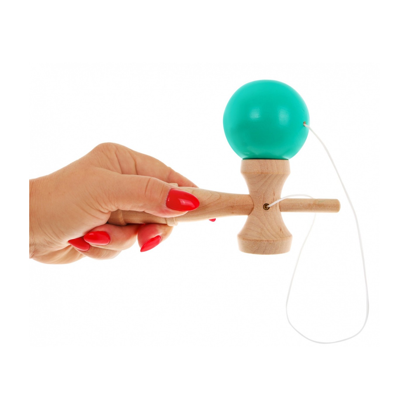 Rustikální kendama hra pro děti 3+ a dospělé dřevěná hračka + zelený míč