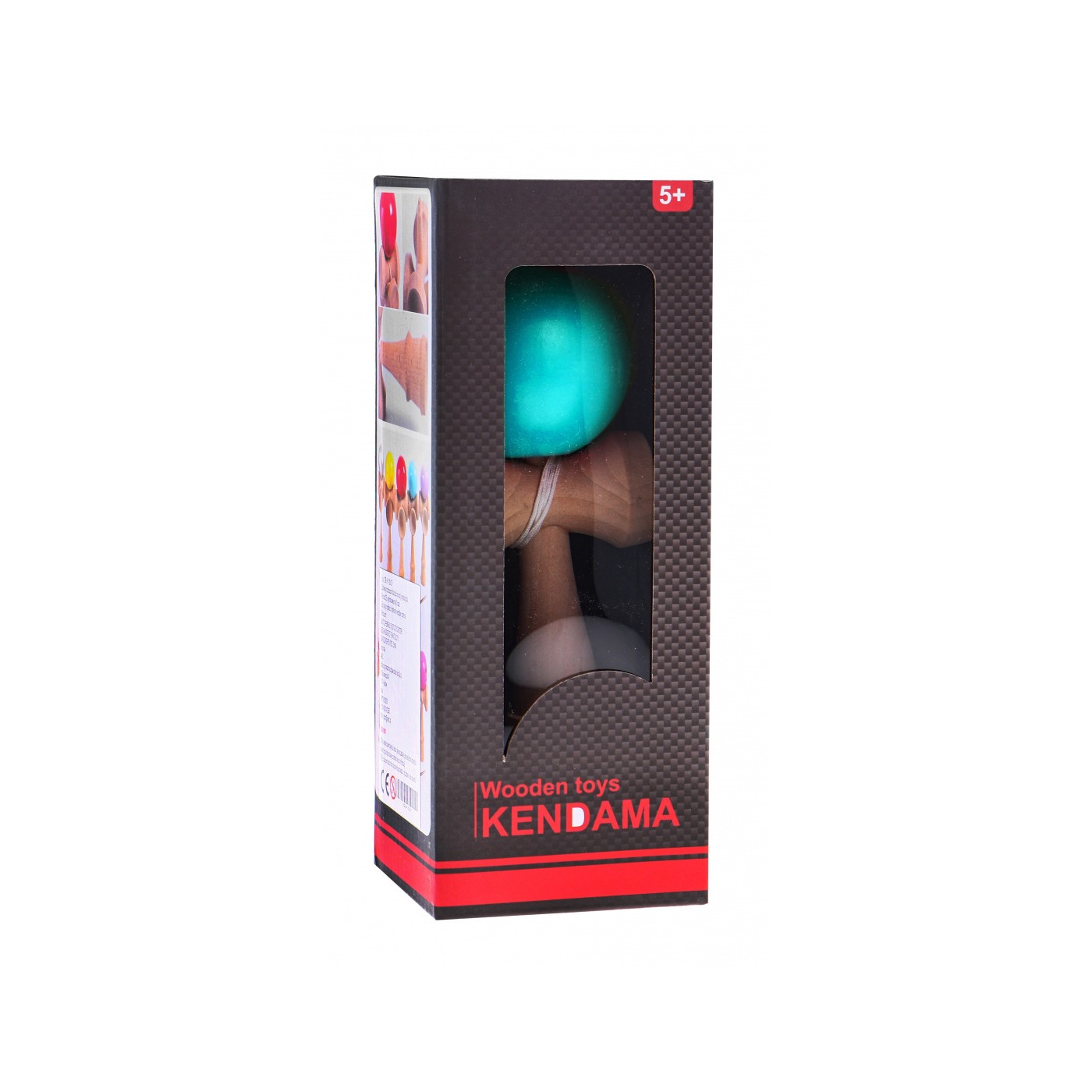 Rustikální kendama hra pro děti 3+ a dospělé dřevěná hračka + zelený míč