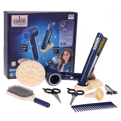 Set pro malého kadeřníka Modrá + doplňky