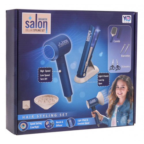 Set pro malého kadeřníka Modrá + doplňky