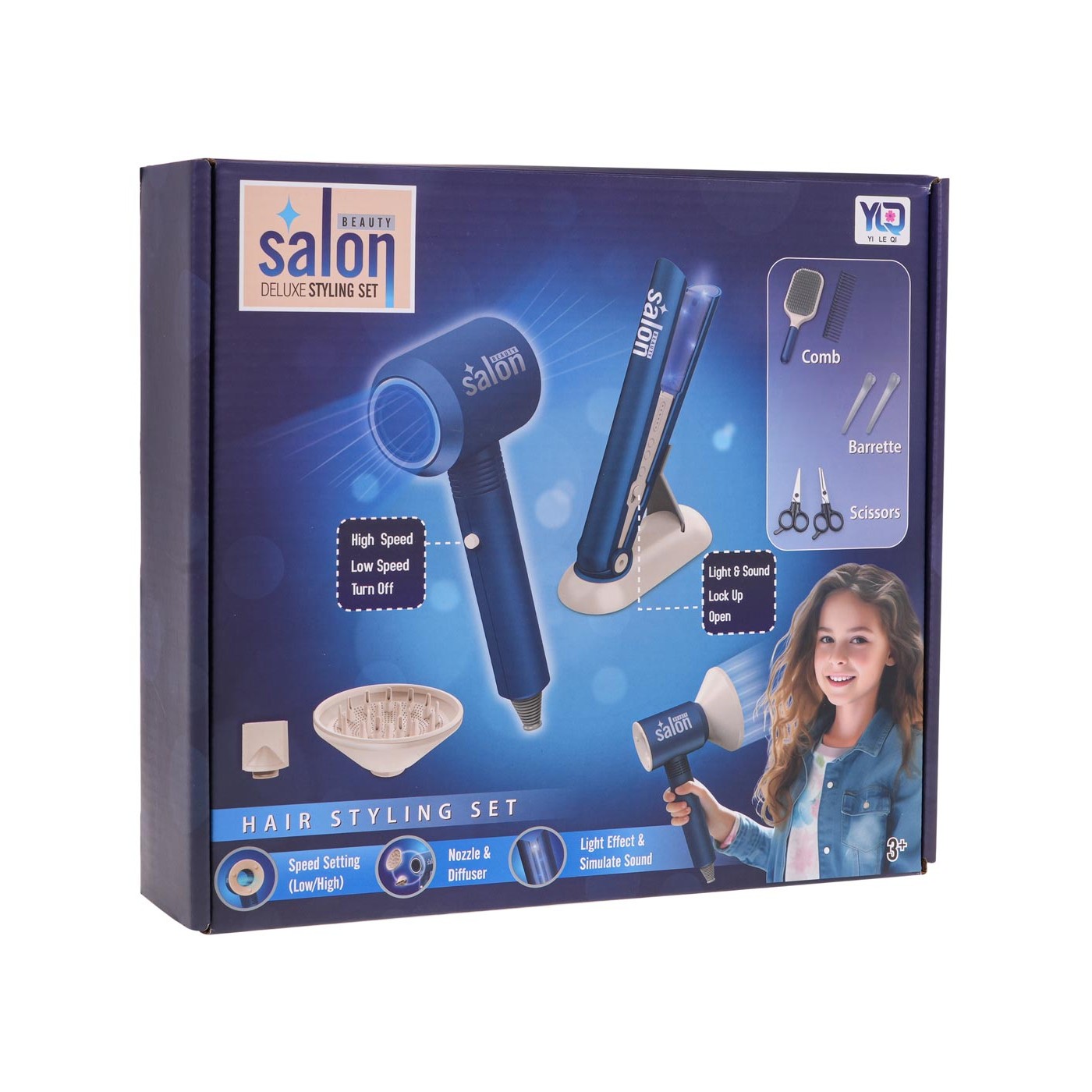 Set pro malého kadeřníka Modrá + doplňky