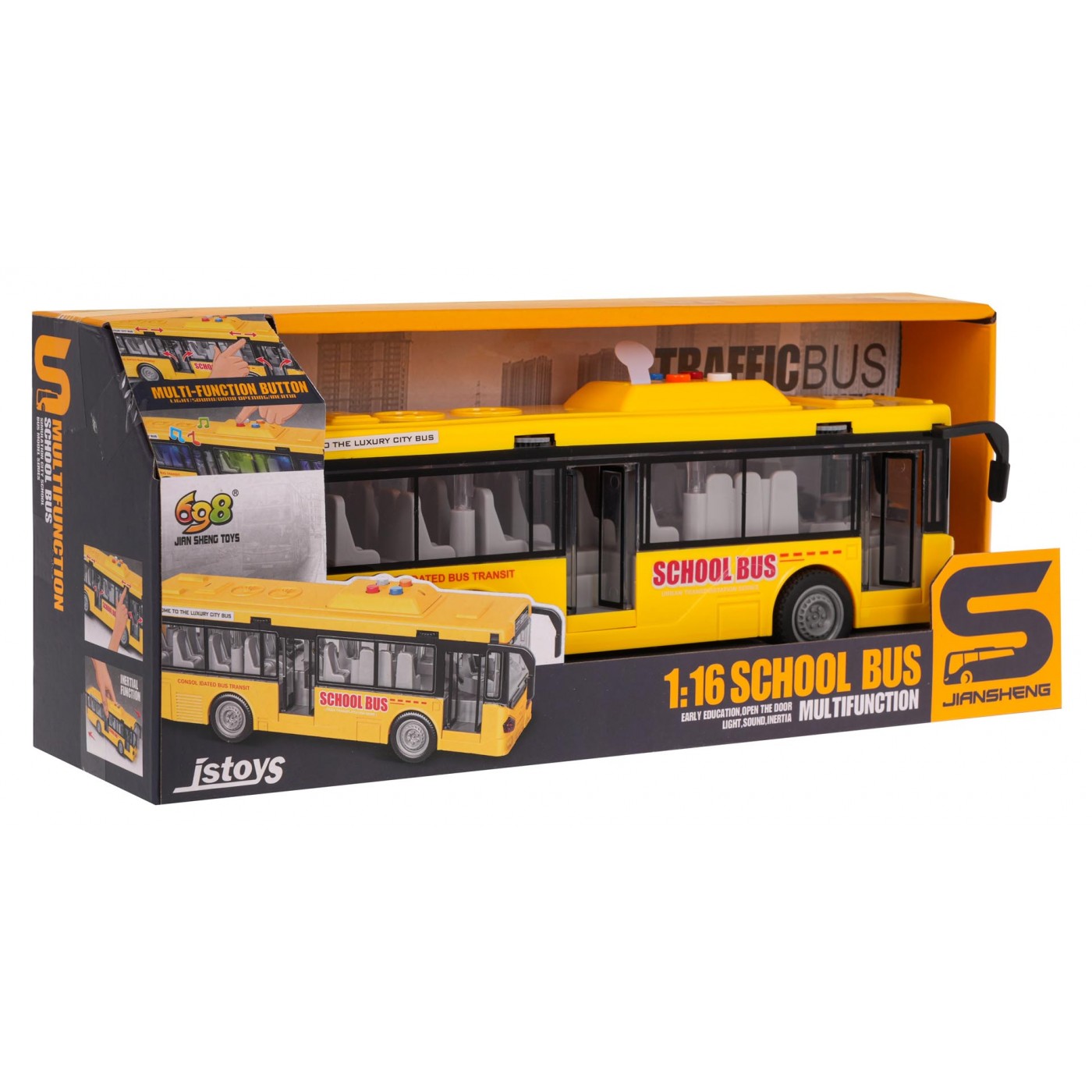Žlutý autobus se světly a zvukovou funkcí
