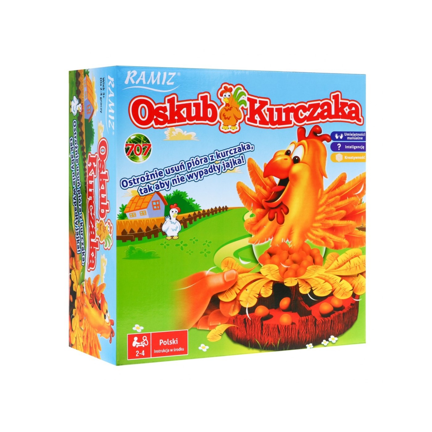 Hra zručnost Oškubej slepici pro dět 3+ a dospělé Škubání peří + Ochrana vajíček