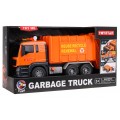 Oranžové popelářské auto se zvukovou funkcí + příslušenství