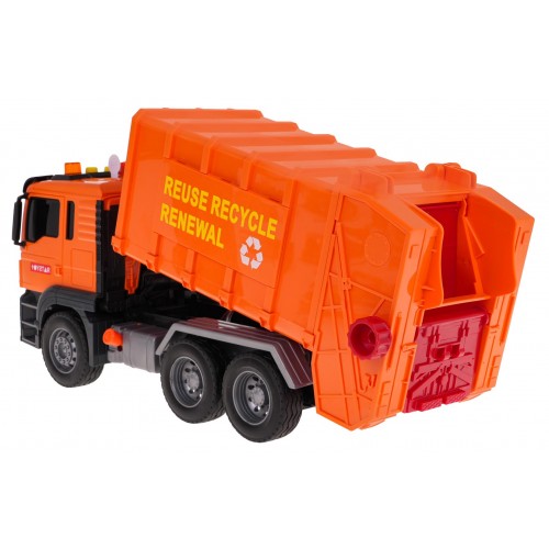 Oranžové popelářské auto se zvukovou funkcí + příslušenství