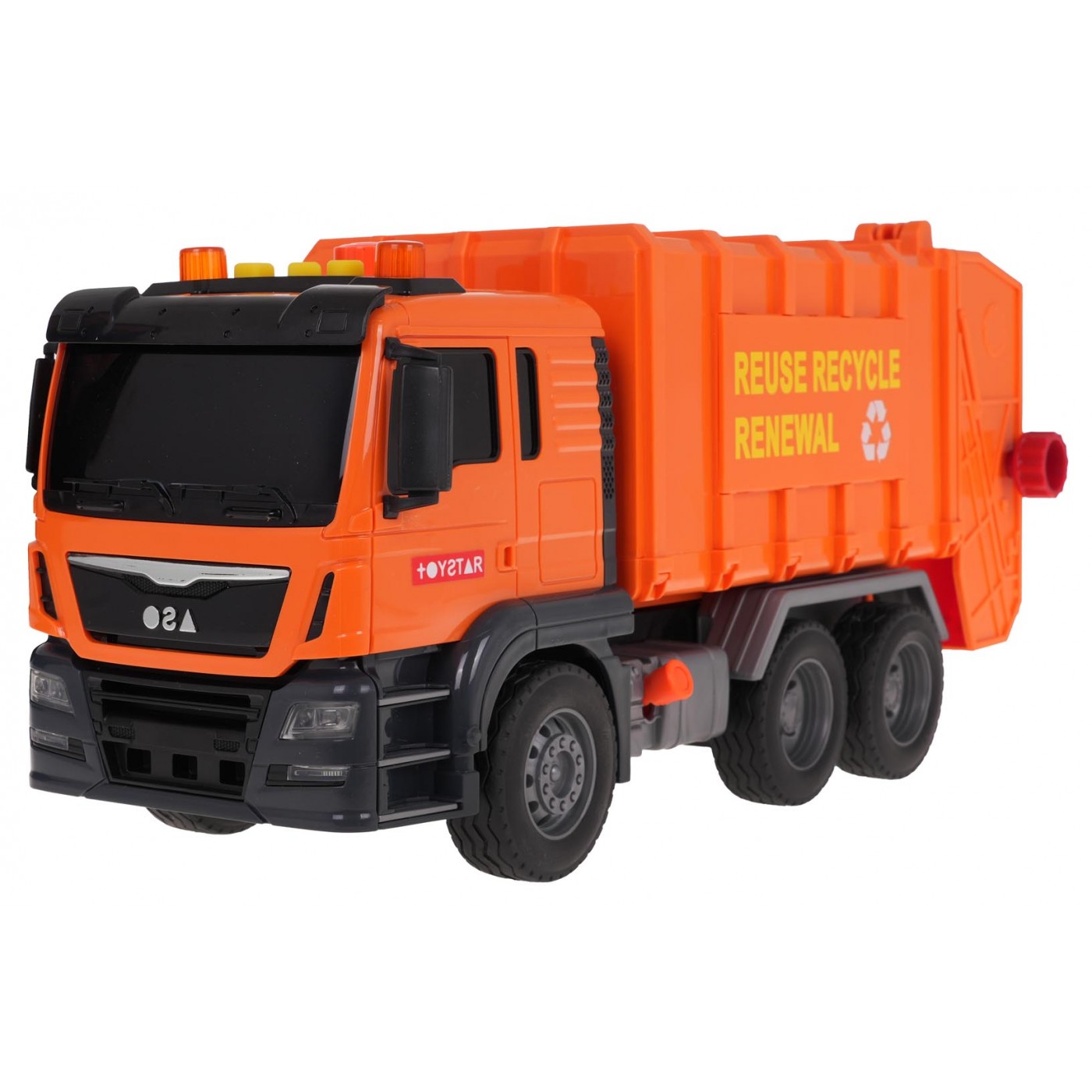Oranžové popelářské auto se zvukovou funkcí + příslušenství