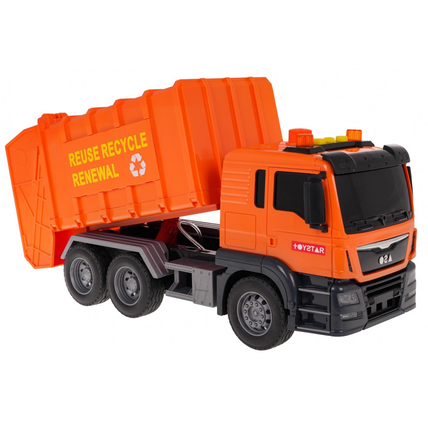 Oranžové popelářské auto se zvukovou funkcí + příslušenství