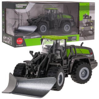 Kovový buldozer černý a zelený