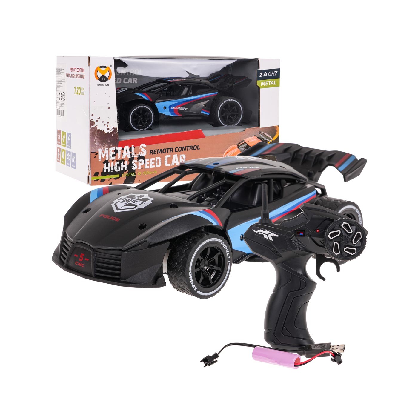 Rychlostní auto 1:20 R/C Black