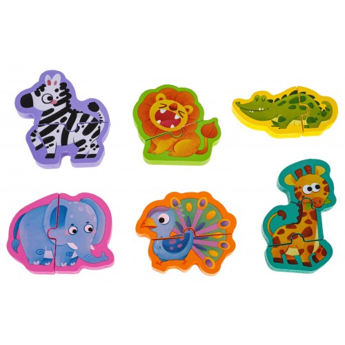 Dřevěná deska + Safari puzzle