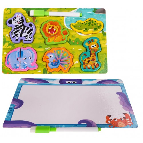 Dřevěná deska + Safari puzzle