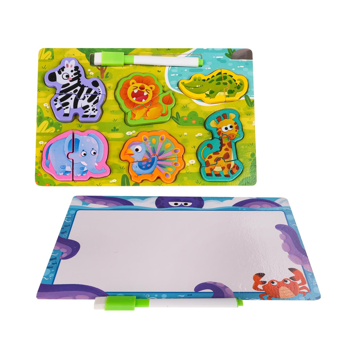 Dřevěná deska + Safari puzzle