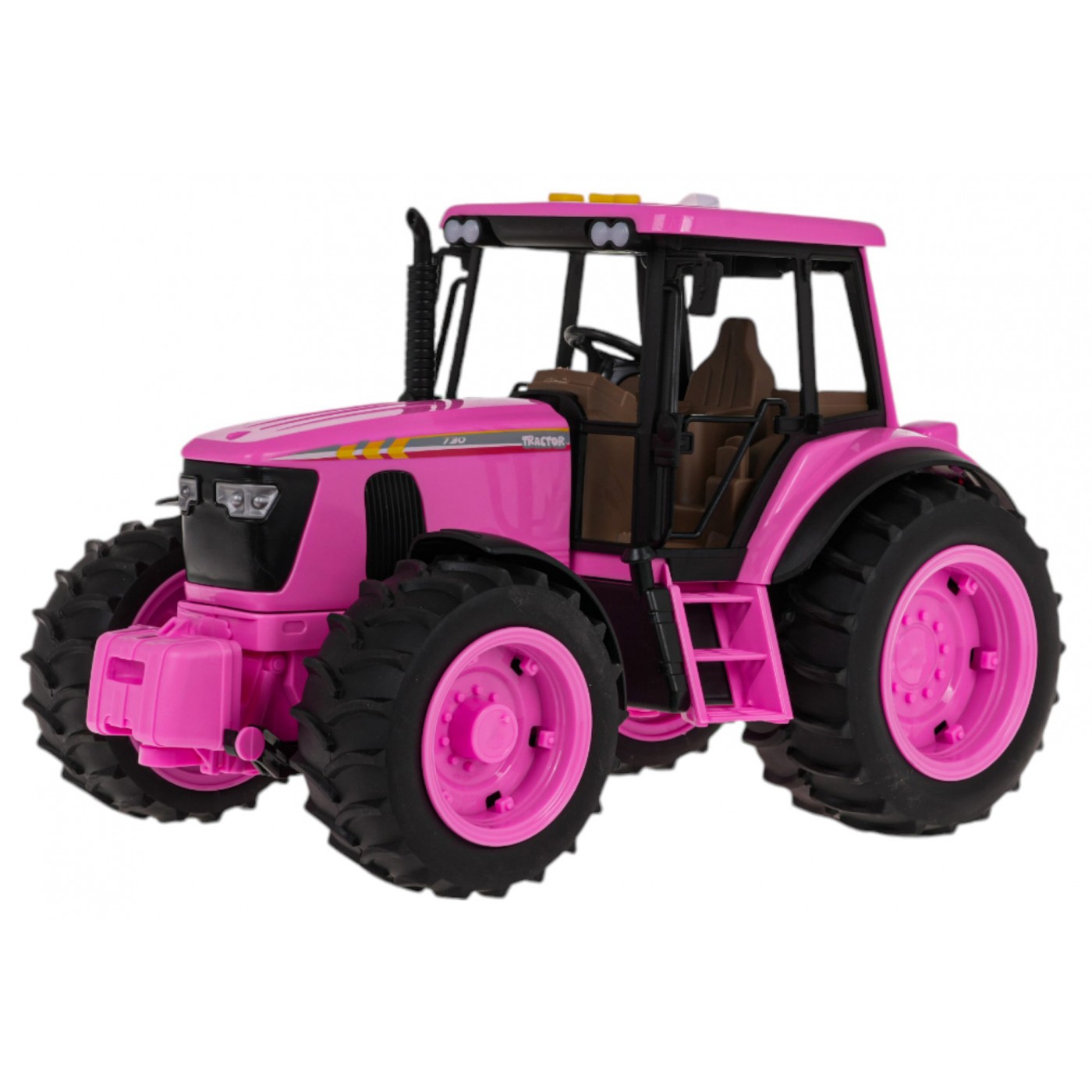 Růžový traktor s funkcí světla a zvuku