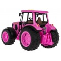Růžový traktor s funkcí světla a zvuku