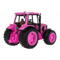 Růžový traktor s funkcí světla a zvuku