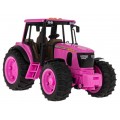 Růžový traktor s funkcí světla a zvuku