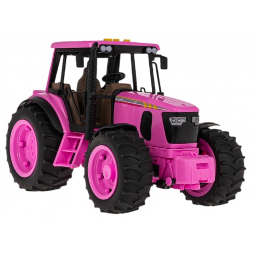 Růžový traktor s funkcí světla a zvuku