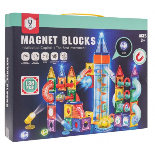 Magnetické kostky s podsvícením 134 ks.